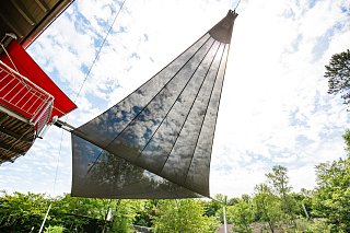 Transparentes, schwarzes Sonnensegel